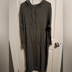Charcoal Long Sleeve Hooded Dress